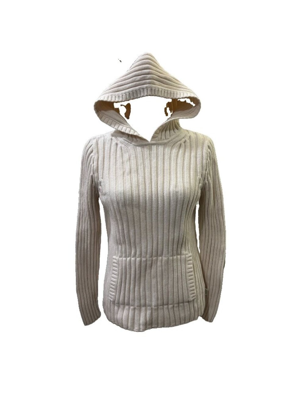 Lauren Ralph Lauren Sweater Women S Rib Knit Hooded Pullover Ivory Long Sleeve